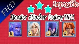WAR Monster Destroy TH11 Max, COC 3 star th11 war attacker, Top Player In My castle attack like Pro