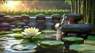 Calming Music for Sleep, Deep Relaxation 🌿 Eliminate Stress, Bamboo Water Sounds, Meditation Music.