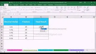 DOLLARFR Financial Function with Example in MS Office Excel Spreadsheet 2016