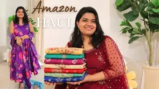 Amazon haul | saree kurta sets trendy festive wear suits  jewellery kurtis readymade blouse Wedding
