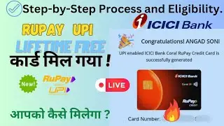 UPI RuPay ICICI CORAL Credit 💳 LIVE Apply and Approval -Lifetime #Free , Eligibility #money #finance