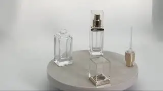 transparency squre bottle with gold pump for foundation bottle #cosmeticpackaging #beautybottle