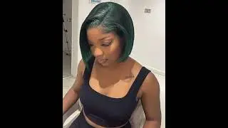 Dark Green Bob Lace Front Wigs Peruvian Remy Hair Transparent Short Bob Human Hair Wigs