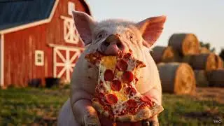 I swear this pig eats pizza better than half of us&hellip;Listen to those crunchy bites 🤣🍕