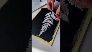 Рисование осенних деревьев листьями папоротника ✨