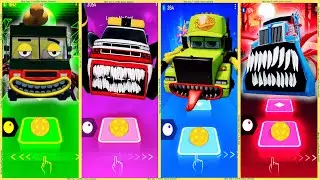 coffin dance - Monster Truck vs Mack Truck Eater vs Pickup Truck vs Truck Eater Hot Dog | Tiles HOP❗