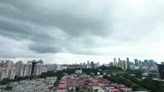 Time lapse of Singapore Skyline in stormy weather