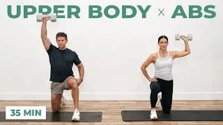 35 Min Complete Upper Body Strength + Abs | Dumbbell Workout at Home