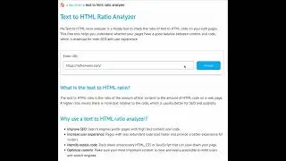 Text to HTML Ratio Analyzer - Free SEO tool