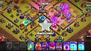 TH-13 Rush Base Attack With Lavaloon,Loon,Wizard,Slammer,Ragespell,Freezespell and Heroes