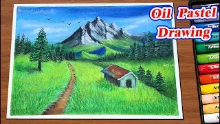 Peaceful Nature Scenery with Oil Pastels | Step by Step Landscape Drawing Tutorial | LiGi Art 🎨🌿