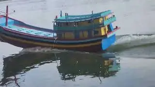 Main RC boat Nelayan di Rowo setro Rembang