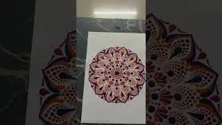 Red, Purple, Orange and Blue Dot Mandala art (25) #art #dotmandala #artbykoushik