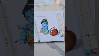 Krishna drawing ❤️ Ohuhu markers: tutorial #shorts