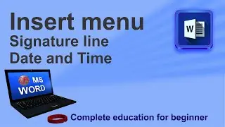MS word 2013 class 28 insert menu signature line date and time  Urdu/Hindi