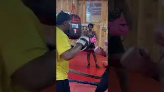 Sha&rsquo;kiayah James boxing at Hankinson Boxing Gym.
