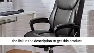 AmazonBasics Classic Puresoft PU Padded Mid Back Office Computer Desk Chair with Armrest