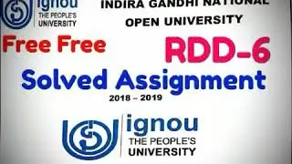 Free Solve Assignment IGNOU RDD -6