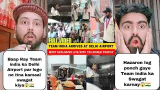 Team India Biggest Welcome With Trophy At Delhi Airport Vlog | Pakistani Reaction