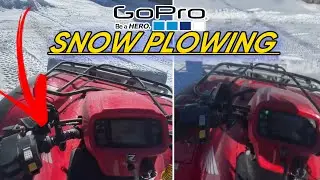 Go Pro ATV Snow Plowing Deep Snow With Honda Foreman 450 #snowplowing #snowremoval #atv #snowremoval