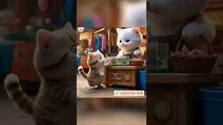 cute little cat goes to buy fish at the market 😊🐟 #cat #trending #cute #catmarket #catfish #shorts