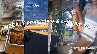 WEEKLY VLOG 📆|self care & being productive | deep clean, grwm for work #AriAyanna