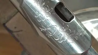 Engraved Argentim Silver Head with 6 Flowers & Bow