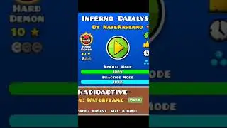 Geometry Dash Inferno Catalyst 100% By NateRavenno (39.Hard Demon) on Mobile 1098 att #gd #shorts