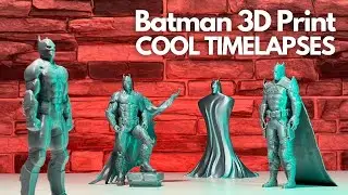 3D print Batman Timelapse - 4 Batman figures printed on a 3D printer - 4k video