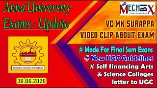 Anna university exams update | New UCG Guidelines |  Mode for Conducting Final sem exams | Mechbix