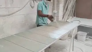 coating the MAXON flush door with primer