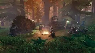 Valheim building a dock.