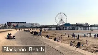 Blackpool Beach Walk During A Hot Summer Weekend [BLACKPOOL WALK 2023 4K 24FPS]