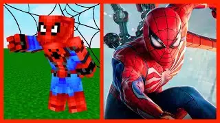 MİNECRAFT PARODİLERİ GERÇEK YÜZLERİ! 😱 - Örümcek Adam, GERÇEK HAYAT Minecraft Parodileri