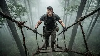 Cinematic Treehouse Build in a Rainy Forest | AI-Assisted Survival Story | ASMR 