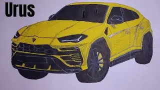🔥 Yellow Lamborghini Urus Drawing | Supercar Sketch Art