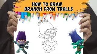 how to draw branch from trolls #trolls #coloring #drawing #cartoon