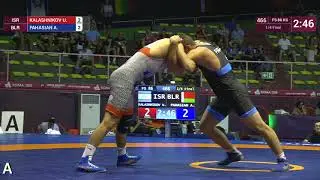 1/4 FS - 86 kg: U. KALASHNIKOV (ISR) v. A. PAHASIAN (BLR)