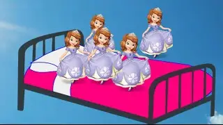 Five Little Sofia the First Jumping on The Bed Nursery Rhyme