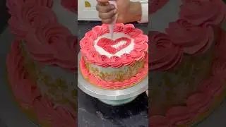 Beautiful Red Heart Cream Cake Design | Perfect for Love & Celebration #viralreels  #youtubeshorts