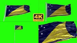 Tokelau flag green screen 4k