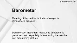 Barometer Meaning