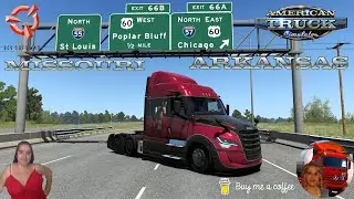 American Truck Simulator (1.54) Freightliner&reg; Cascadia Delivery Missouri to Arkansas + DLC's & Mods