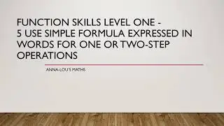 5 - Formula - Functional Skills Maths Level 1 Edexcel