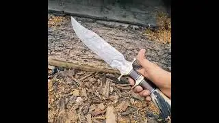 Forged Knife Damascus Knife Bowie Knife Stag Crown Viking by Ansari Forge .