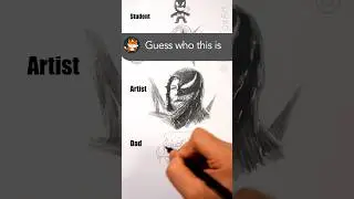 Guess who? How to draw Venom in different styles. Dad vs Artist #venom3 #tomhardy