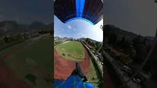 BASE Jump landing in a football field