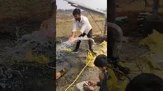 Solar pump bore well 3 HP GK energy solar pump installation 🙌 400 futa varun Pani testing 💦😀#shorts