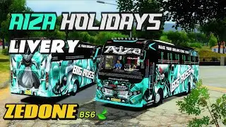 Aiza holidays | 4K LIVERY | For ZEDONE BS6 | 45 SEATER |Bus Simulator Indonesia 