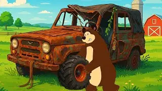 Bear Farmer Restores Abandoned Farm Truck 🐻🚚 | Realistic Vehicle Repair Animation